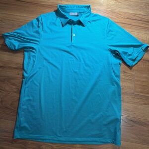 KHUS Men's Teal Striped Polo Shirt 52 Large